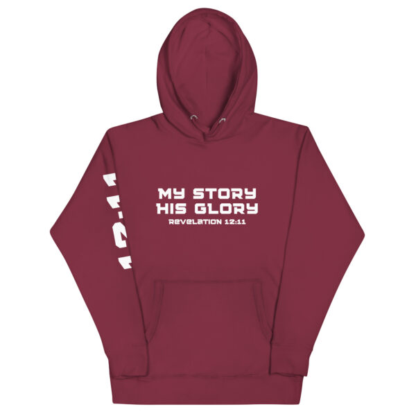 My Story His Glory Unisex Hoodie (White Graphic) - Image 7