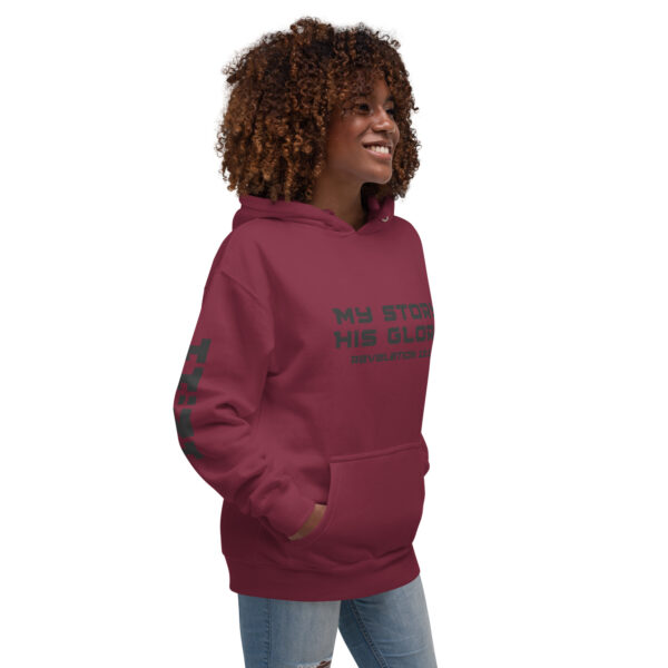 My Story His Glory Unisex Hoodie (Black Graphic) - Image 3