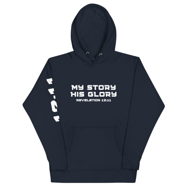 My Story His Glory Unisex Hoodie (White Graphic) - Image 5