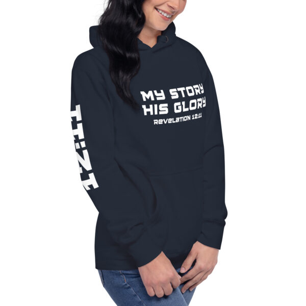 My Story His Glory Unisex Hoodie (White Graphic) - Image 2